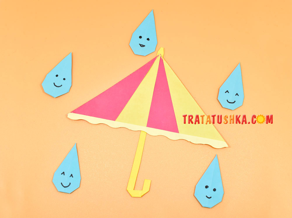 Оригамі парасолька з дощем