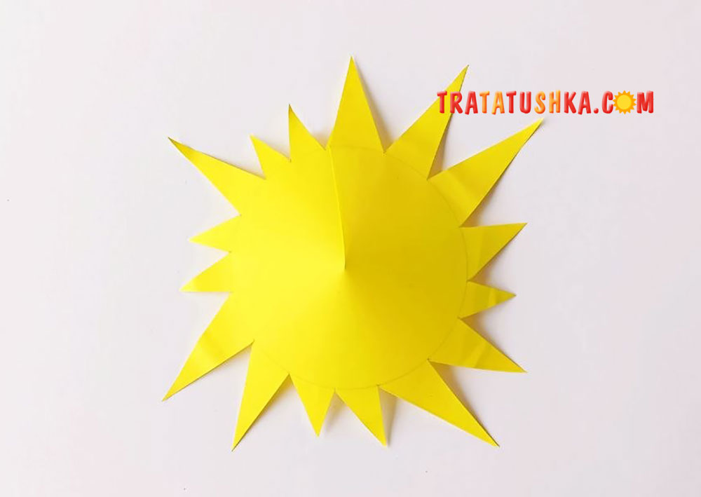 Аплікація сонця з кольорового паперу