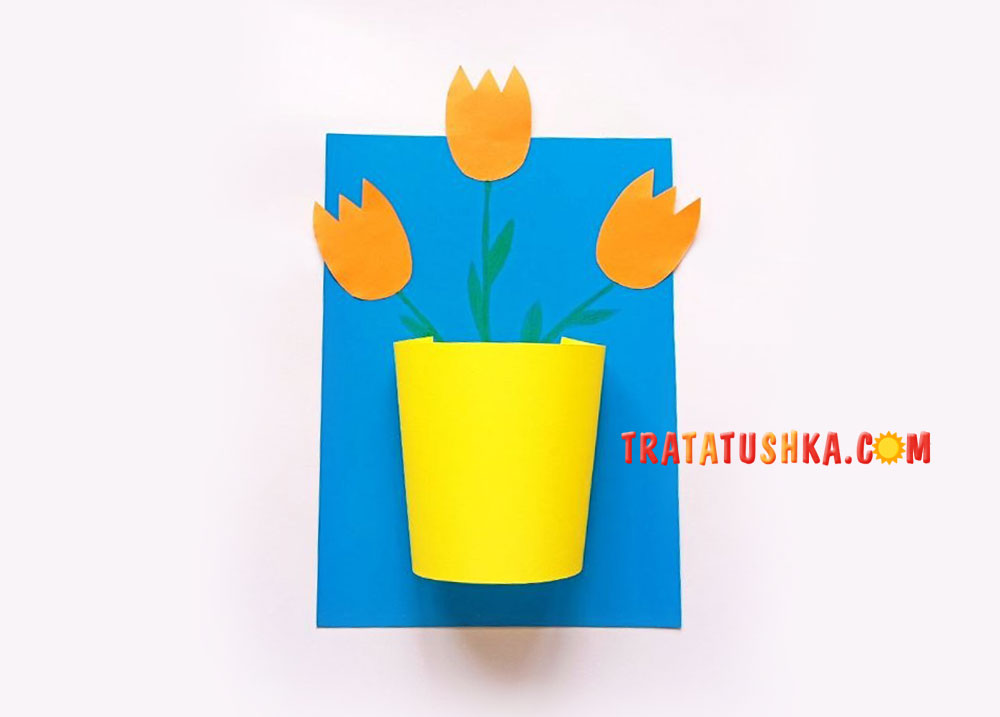 Весняна аплікація із зайчиком