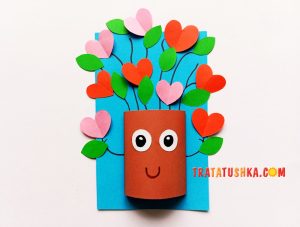 Аплікація дерева із сердечками для дітей