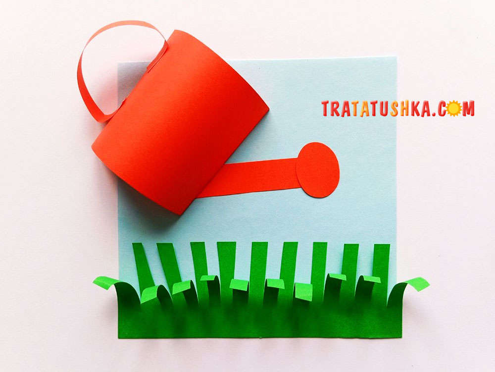 Аплікація лійки з кольорового паперу