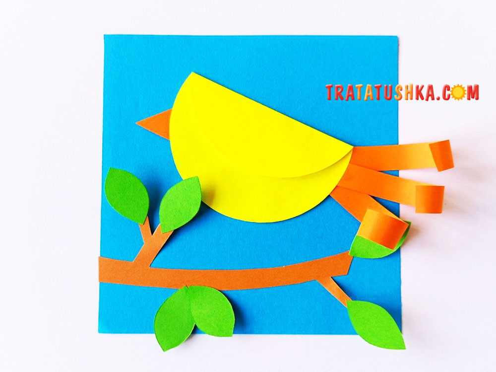 Проста аплікація пташки